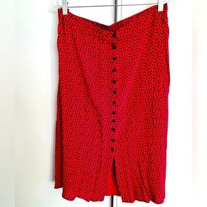 NEXT red Button Up Skirt